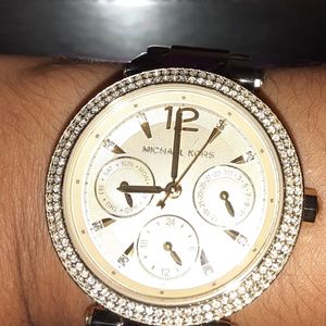 Michael Kors gold watch with rhinestones
